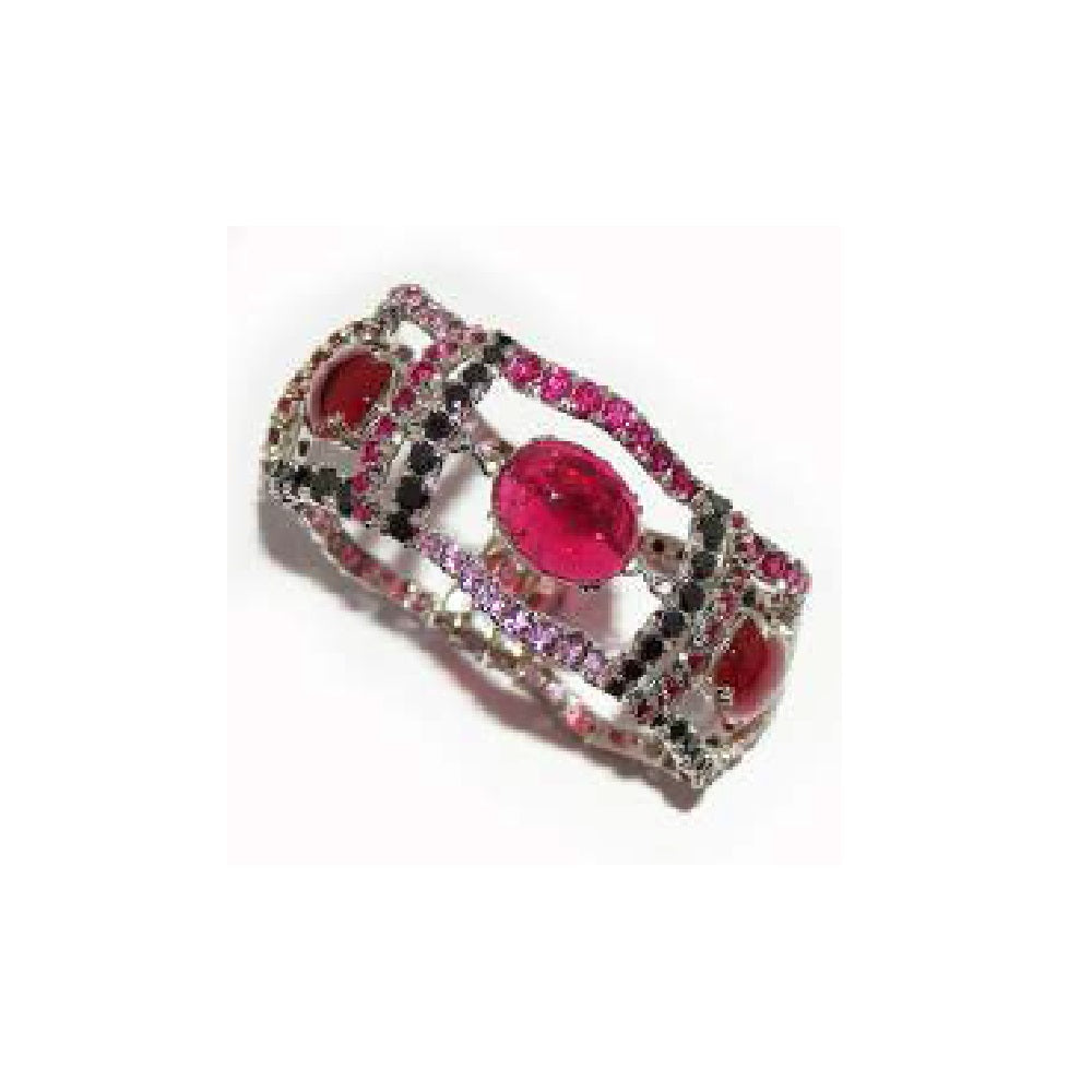 Paolo Piovan Bracelet in White Gold with Black Diamonds, Pink Sapphires, Rubies and Tourmalines - Made in Paradise Luxury