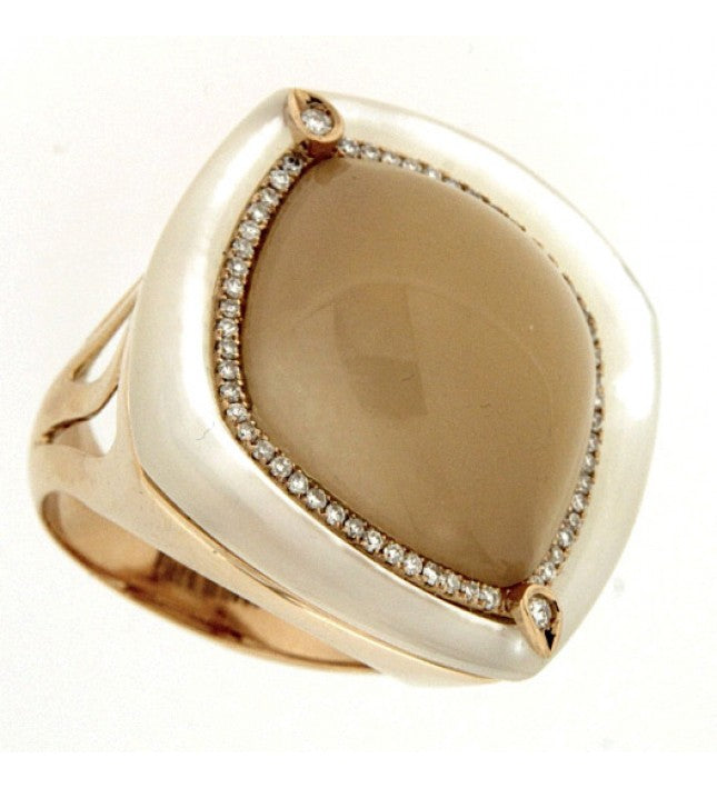 Piero Milano 18K Rose Gold Gemstones Diamonds Ring - Made in Paradise Luxury