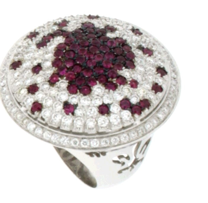 Piero Milano 18K White Gold Diamonds and Rubies Ring - Made in Paradise Luxury