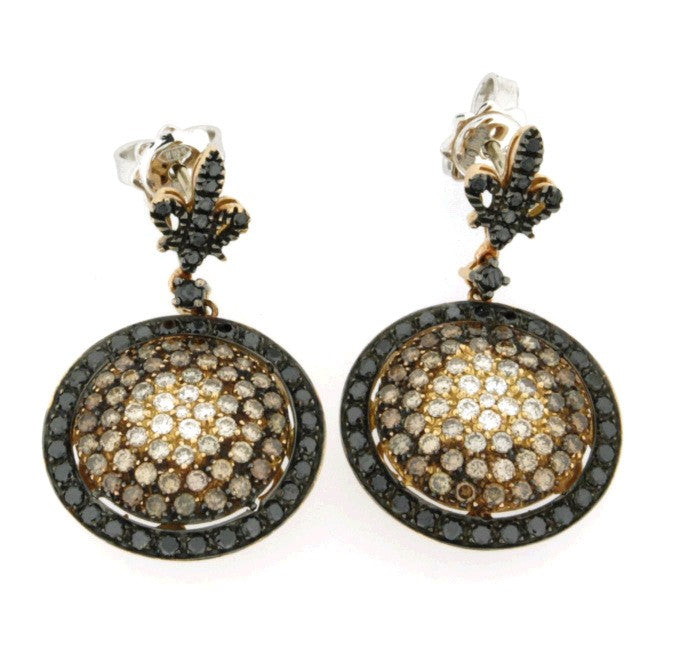 Piero Milano 18K Rose Gold Rhodium Black Diamonds Earrings - Made in Paradise Luxury