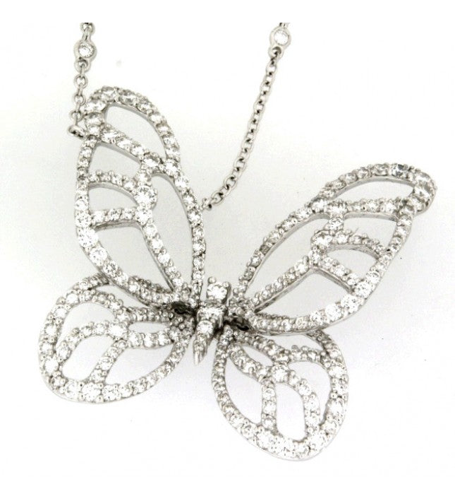 Piero Milano 18K White Gold Diamonds Butterfly Necklace - Made in Paradise Luxury