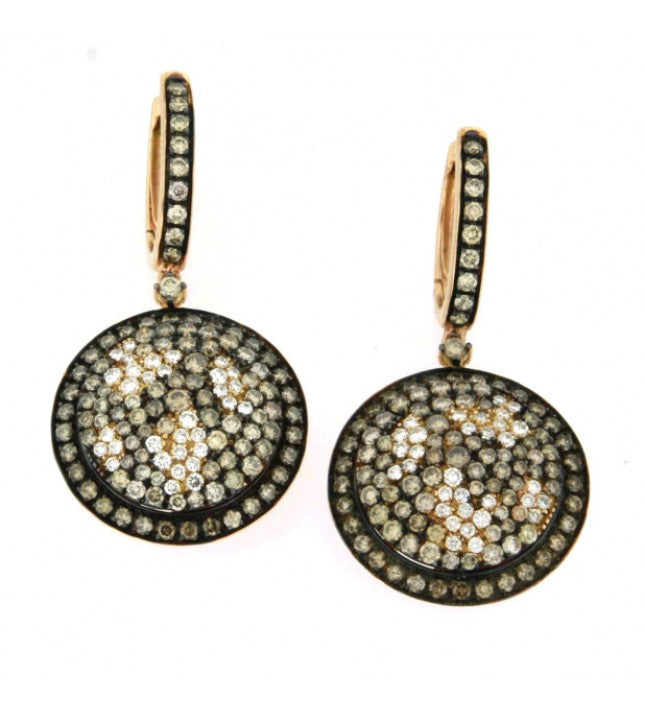 Piero Milano 18K Rose Gold Rhodium Black Diamonds Butterfly Motif Earrings - Made in Paradise Luxury