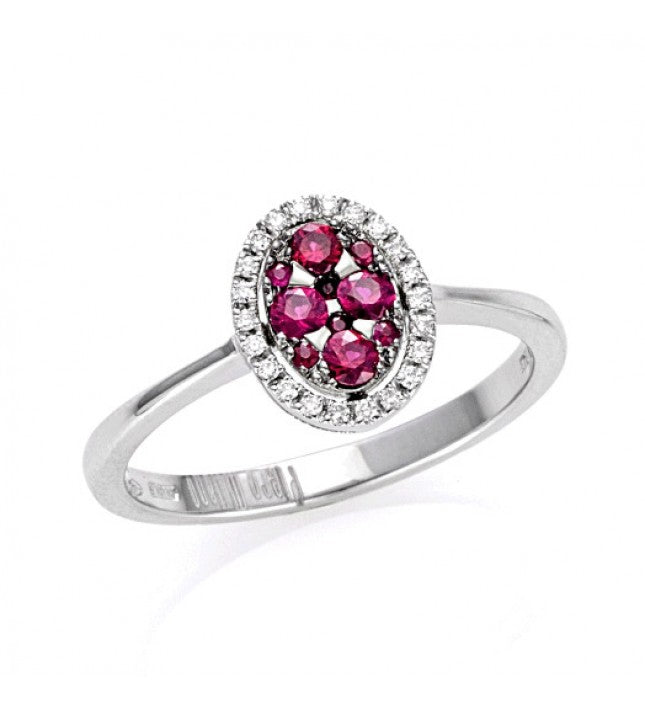 Piero Milano 18K White Gold Diamonds Rubies Ring - Made in Paradise Luxury