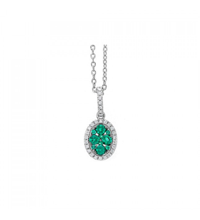 Piero Milano 18K White Gold Diamonds Emerald Necklace - Made in Paradise Luxury