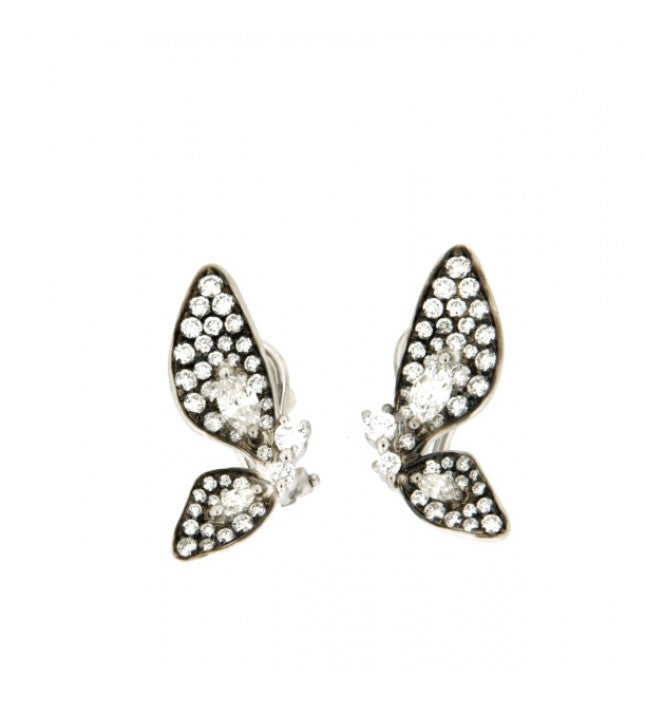 Piero Milano 18K White and Rhodium Black Gold Diamonds Butterfly Earrings - Made in Paradise Luxury
