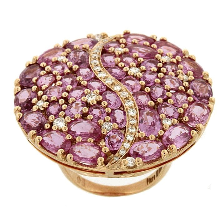 Piero Milano 18K Rose Gold Diamonds and Amethyst Ring - Made in Paradise Luxury
