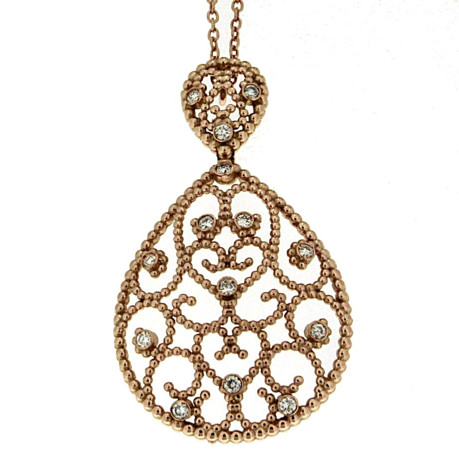 Piero Milano 18K Rose Gold Diamonds Necklace - Made in Paradise Luxury