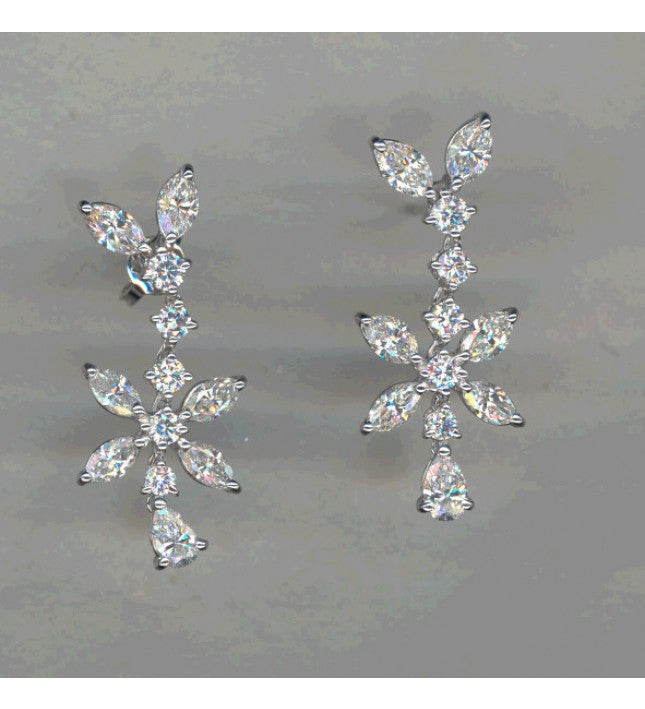 Piero Milano 18K White Gold Diamond Earrings - Made in Paradise Luxury