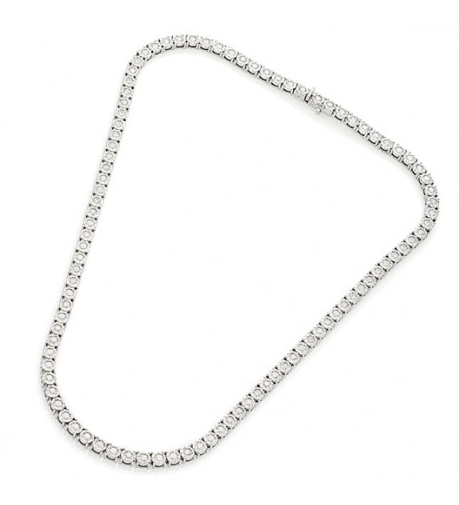 Piero Milano 18K White Gold Classic Diamond Necklace - Made in Paradise Luxury