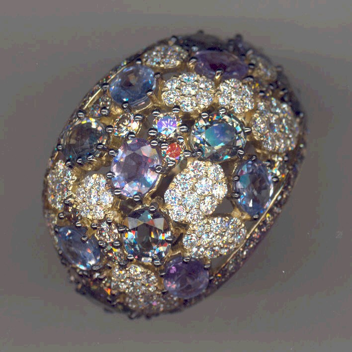 Piero Milano 18K Rose Gold Diamonds and Gemstones Ring - Made in Paradise Luxury